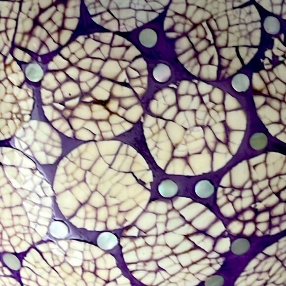 Coconut Bowls Hand inlaid with Shells with Purple Decorative Bowls Set of 2 - Picture 6 of 8